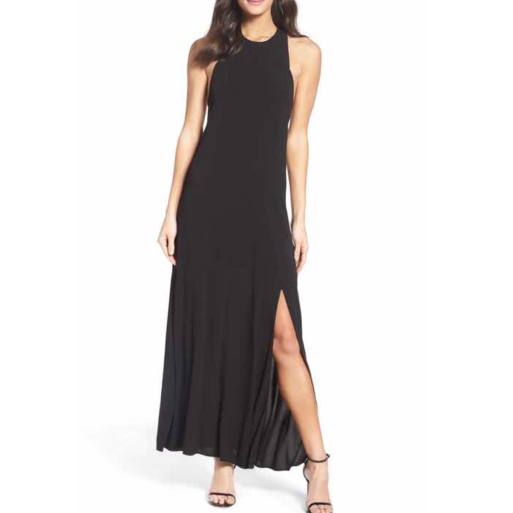 Roe + May Bordeaux Crepe Dress Black Size L, XL